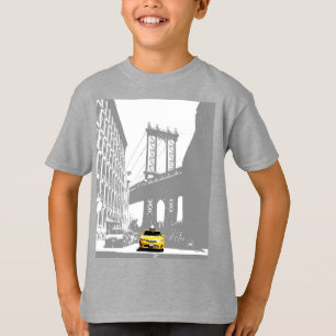 New York Brooklyn Gult Taxi Kids Boys-mall T Shirt