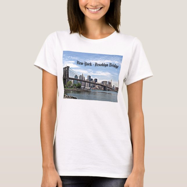 New York - Brooklyn överbryggar T Shirt (Framsida)