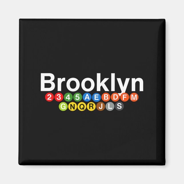 New York Brooklyn Subway Station Signs, Train Sign Magnet (Framsidan)