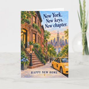 New York Brownstone Siluett Glad Ny Hem Kort