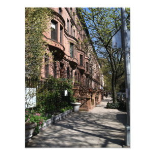 New York Brownstones Upper Väster Side Byggnad NYC Fototryck