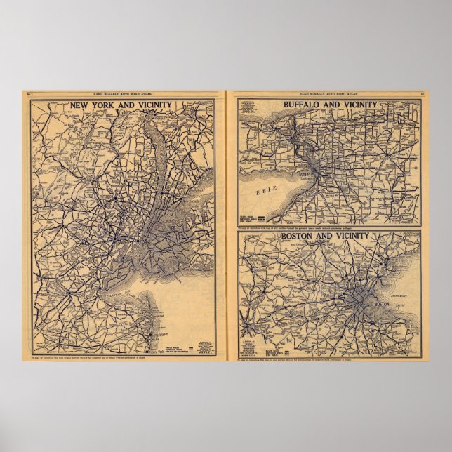 New York, Buffalo, Boston Poster (Framsidan)