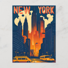 New York by Night, Travel Vykort