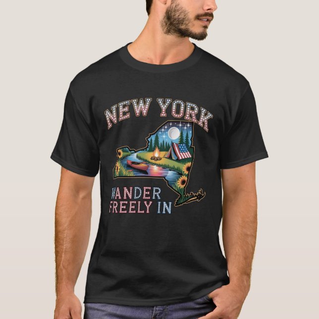 New York Camping Adventure | Wander Freely Nature  T Shirt (Framsida)