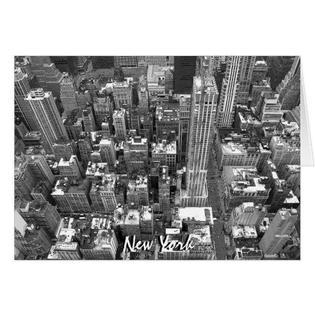 New York Card Cityscape New York Souvenir Card Hälsningskort (Framsidan Horizontal)