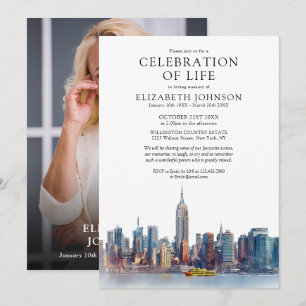 New York Celebration Of Life Begravning Foto Inbjudningar