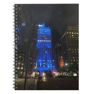 New York Central Byggnad NYC Park Avenue Natt Anteckningsbok Med Spiral