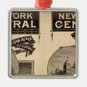 New York central och Hudson River järnväg Julgransprydnad Metall