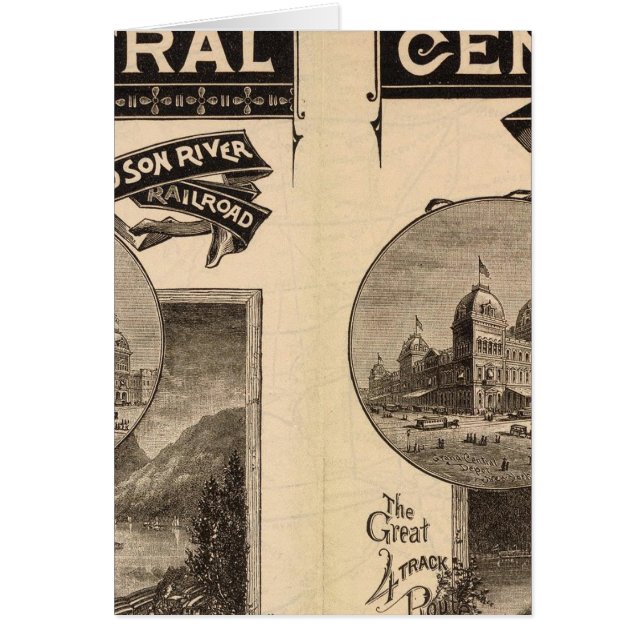 New York Central och Hudson River Railroad Hälsningskort (Framsidan)
