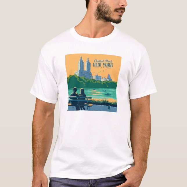 New York Central Park Bench T Shirt (Framsida)