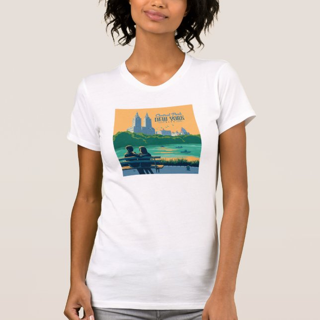 New York Central Park Bench T Shirt (Framsida)