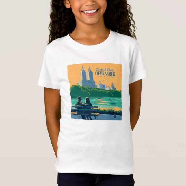 New York Central Park Bench T Shirt (Framsida)