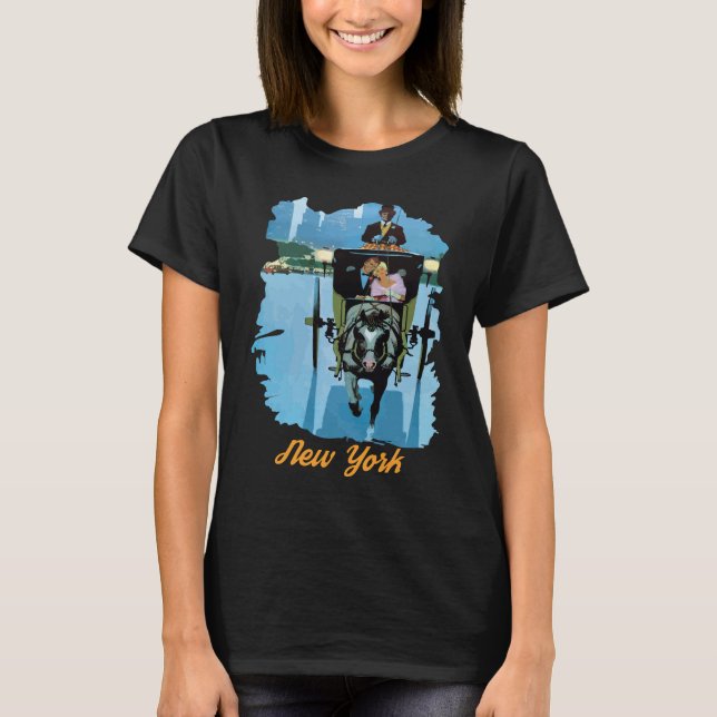 New York Central Park hästvagnsresa T-shirt (Framsida)