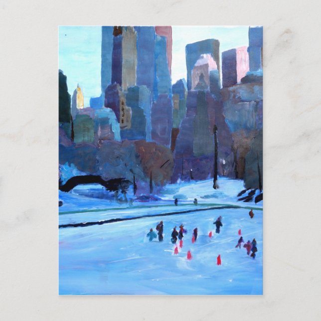 New York Central Park Ice and Winter in Manhattan Vykort (Framsida)