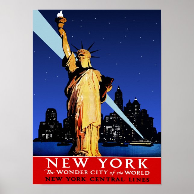 New York Central Railroad Travel Poster for NYC (Framsidan)