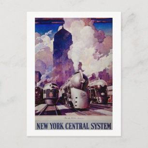 New York Central Railroad Vintage Tåg Vykort