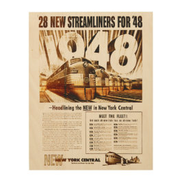 New York central Streamliners 1948 Trätavla