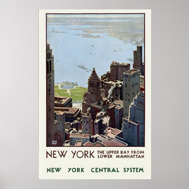 New York Central System Manhattan Skyscraper Poster (Framsidan)