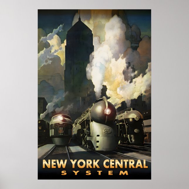 New York Central System Streamliners New Retro Poster (Framsidan)