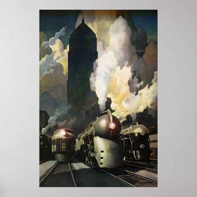 New York Central System Streamliners New Retro Poster (Framsidan)