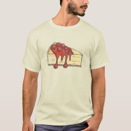 New York Cherry Cheesecake Cheese Cake Slice Tee Shirt