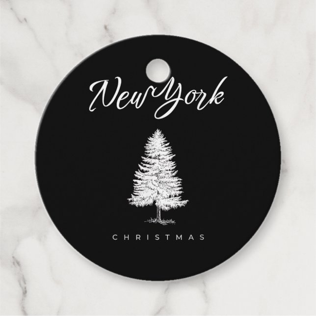 New York Christmas Gåvor Etiketter (Framsida)