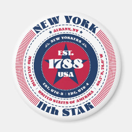 New York Circle Typography Souvenir Magnet