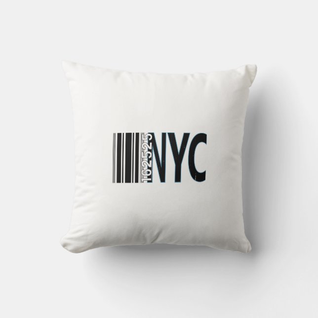 New York City 1625 Barcode Design Kudde (Framsida)
