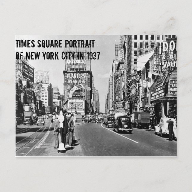 New York City 1937 Postcard Vykort (Framsida)
