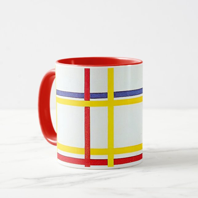 New York City 1 av Piet Mondrian Mugg (Framsida vänster)