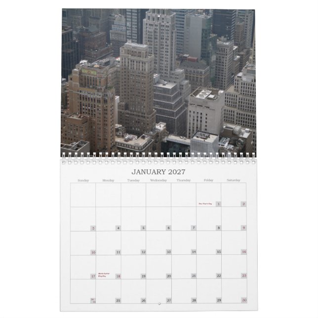 New York City 2011 kalender (Jan 2027)