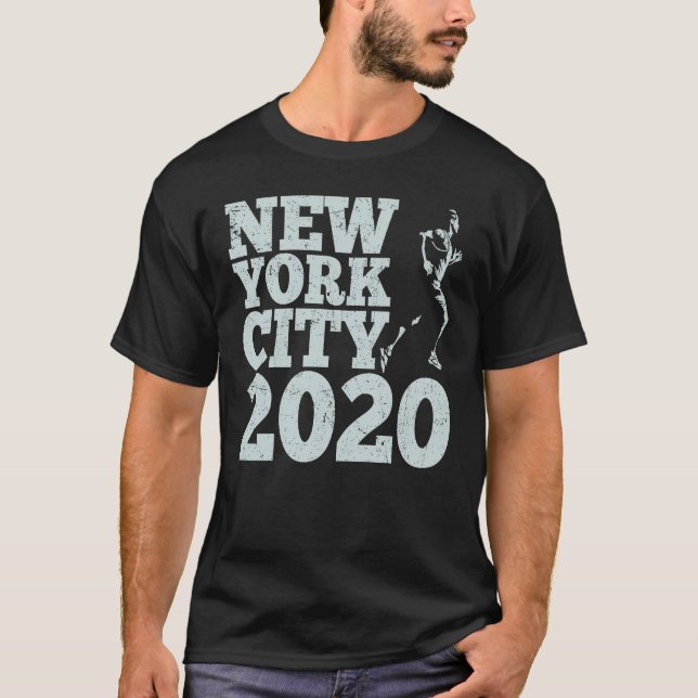New York City 2020 for Marathon Springers T Shirt (Framsida)