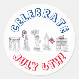 New York City 4:e juli Fireworks NYC Celebrate Runt Klistermärke