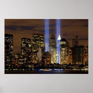 "New York City" 911 Hyllning med Ljus Poster