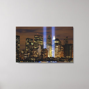 "New York City" 911-hyllning med Ljus Väggkonst Canvastryck