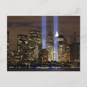 NEW YORK CITY 9/11 LJUSHYLLNING POSTKORT VYKORT