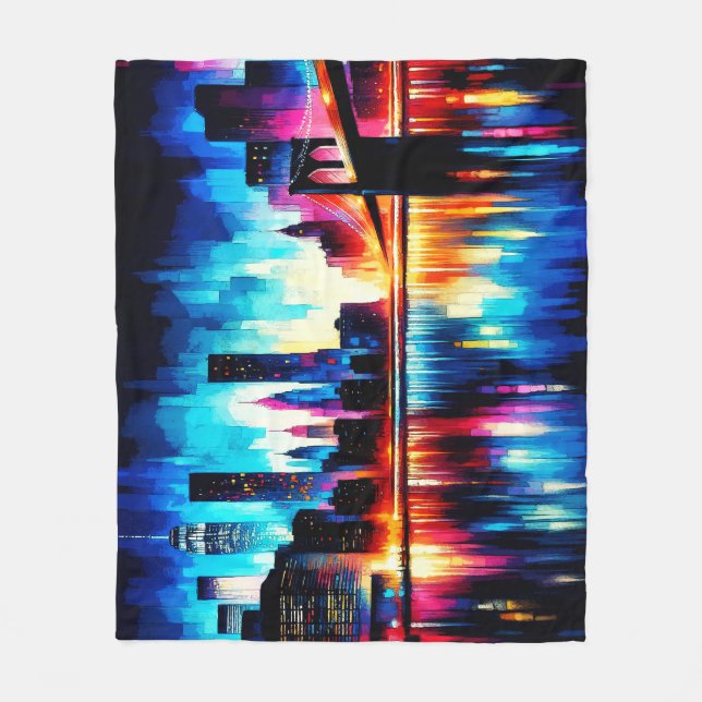 New York City Abstrakt 1103 Fleecefilt (Framsidan)