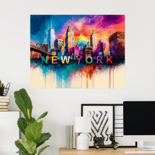 New York City Abstrakt Konst Poster