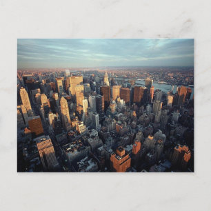 New York City Aerial View Chrysler Byggande Spire Vykort