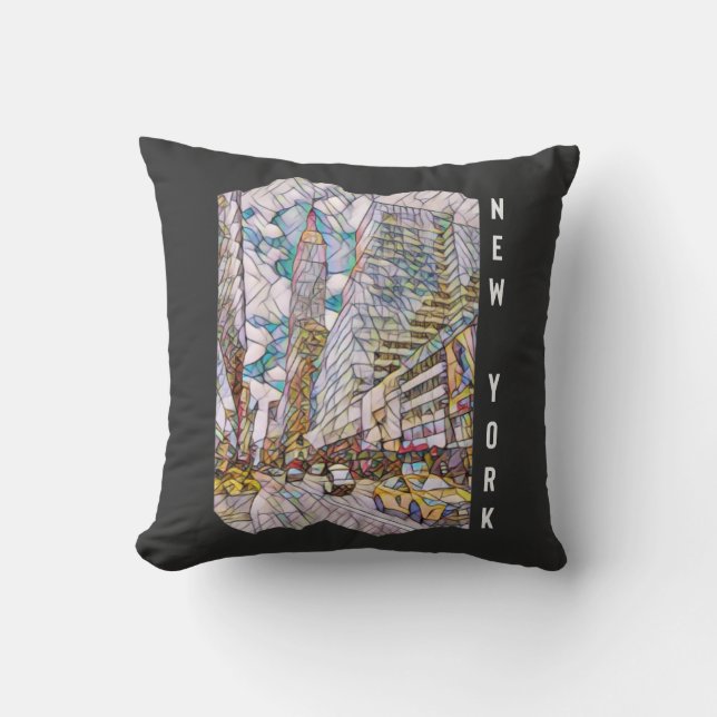 New York City Aesthetic Mosaic Art Kudde (Framsida)