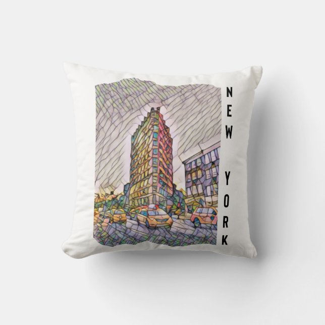 New York City Aesthetic Mosaic Art Kudde (Framsida)