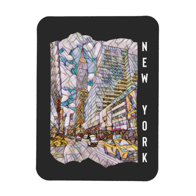 New York City Aesthetic Mosaic Art Magnet (Vertikal)