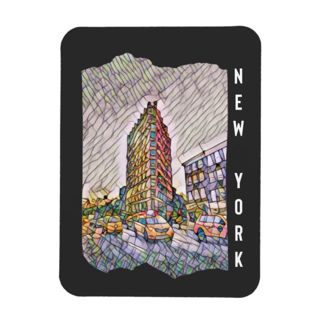 New York City Aesthetic Mosaic Art Magnet (Vertikal)