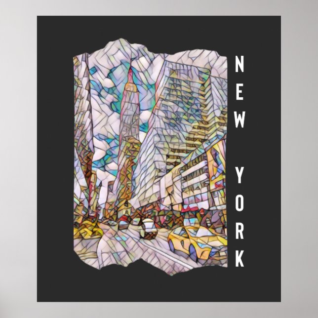 New York City Aesthetic Mosaic Art Poster (Framsidan)