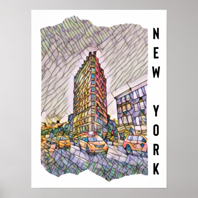 New York City Aesthetic Mosaic Art Poster (Framsidan)
