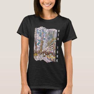 New York City Aesthetic Mosaic Art T Shirt
