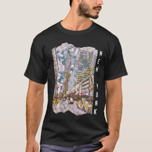 New York City Aesthetic Mosaic Art T Shirt