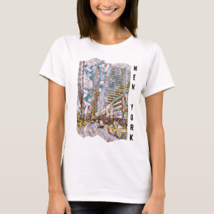 New York City Aesthetic Mosaic Art T Shirt