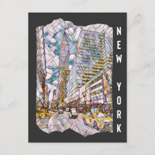 New York City Aesthetic Mosaic Art Vykort