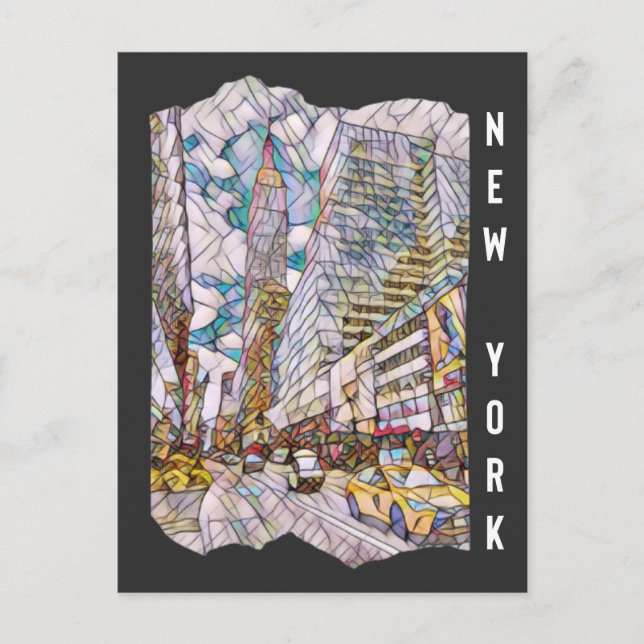 New York City Aesthetic Mosaic Art Vykort (Framsida)